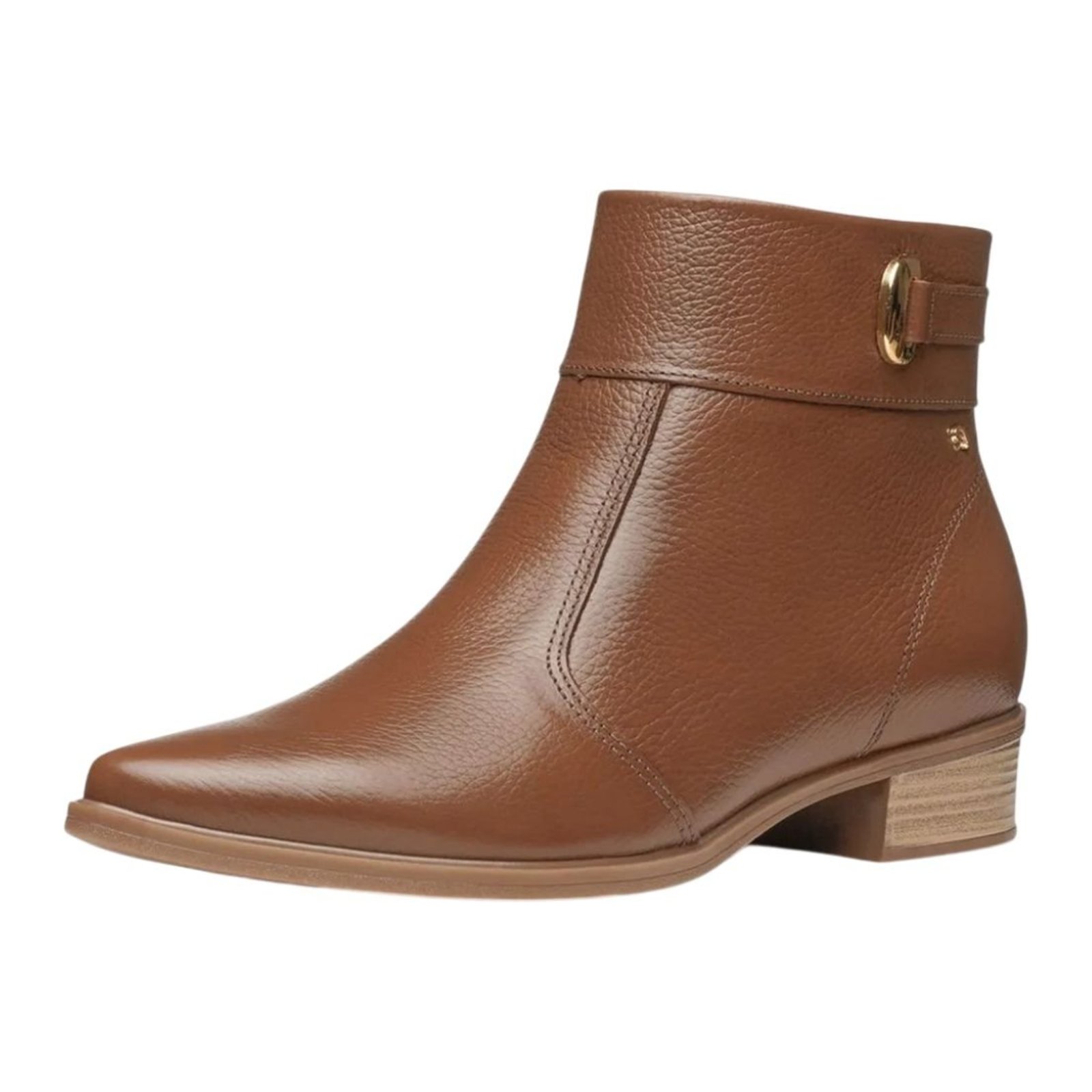 Bota Feminina Salto Baixo Conforto Resistente Couro Pegada