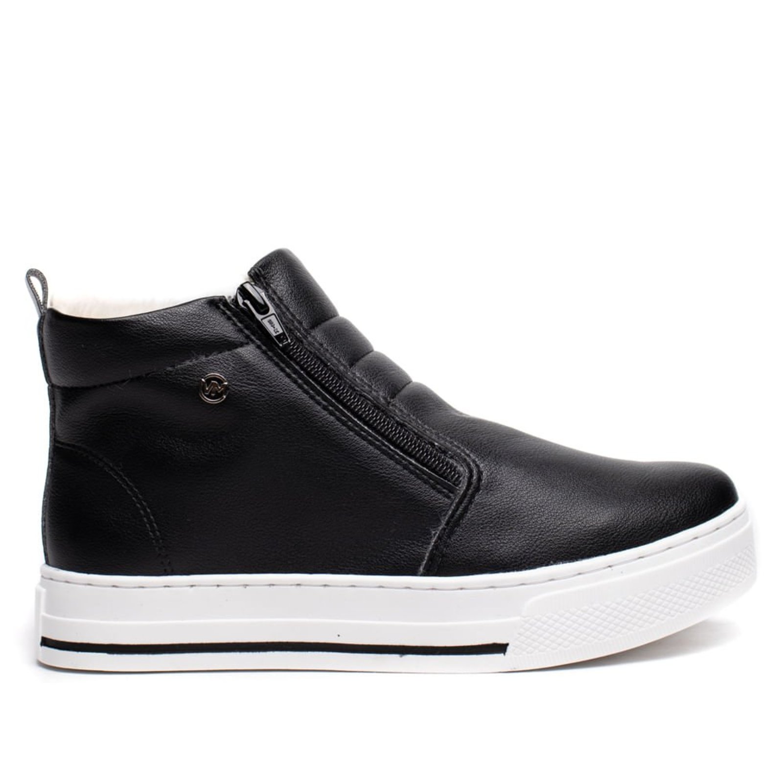Tênis Feminino Via Marte Botinha Casual Preto/Branco
