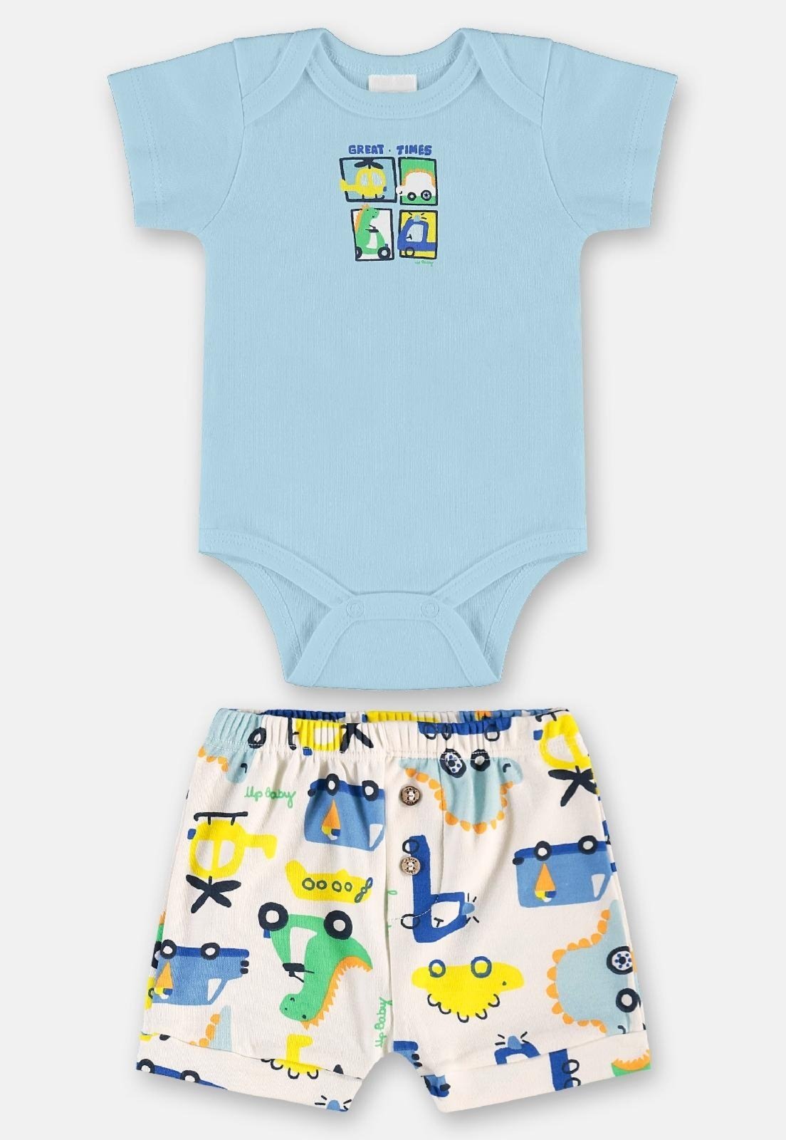 Vista 2 Infantil - Conjunto Suedine para Menino Up Baby Off-White off-white white Up Baby off-white white