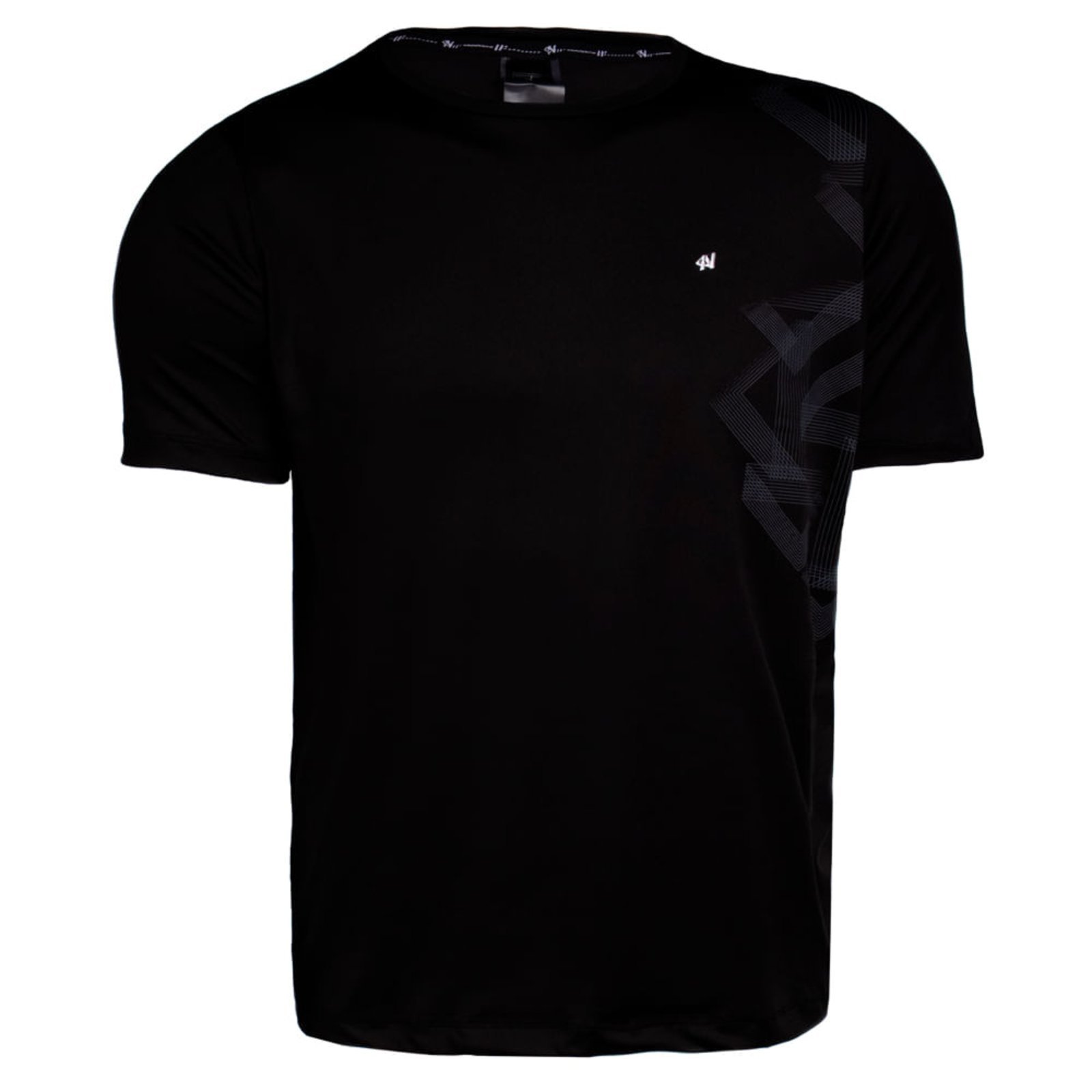 Vista 2 Camiseta Masculina Ninety Eight Reflexiva Cinza preto Ninety Eight preto