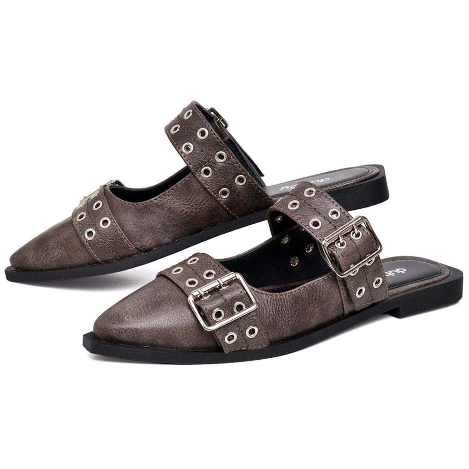 Vista 3 Sapatilha Mule Feminina slingback DUBUY 1304FG preto DUBUY preto