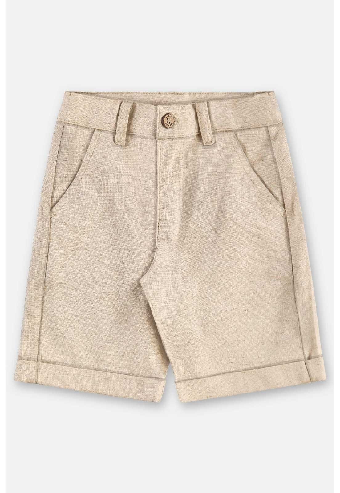 Infantil - Bermuda Masculina em Linho Up Baby Bege