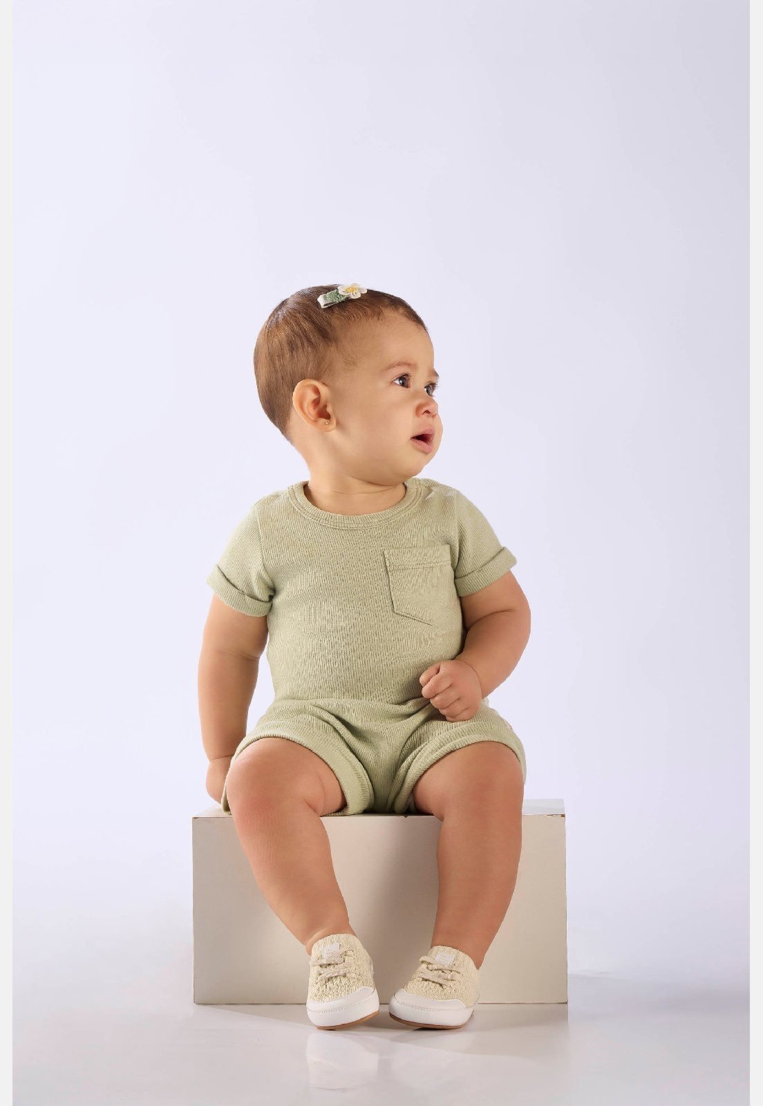Infantil - Conjunto Body Short Ribana Nature Up Baby Verde