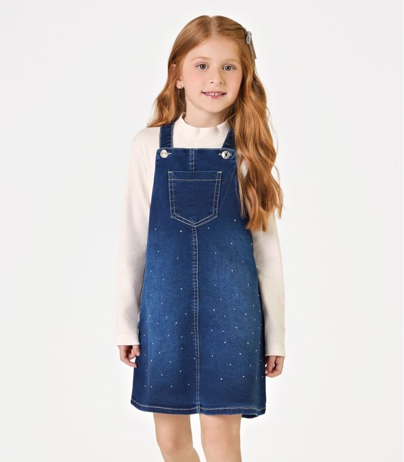 Infantil – Conjunto Blusa Com Salopete Jeans Trick Nick Azul