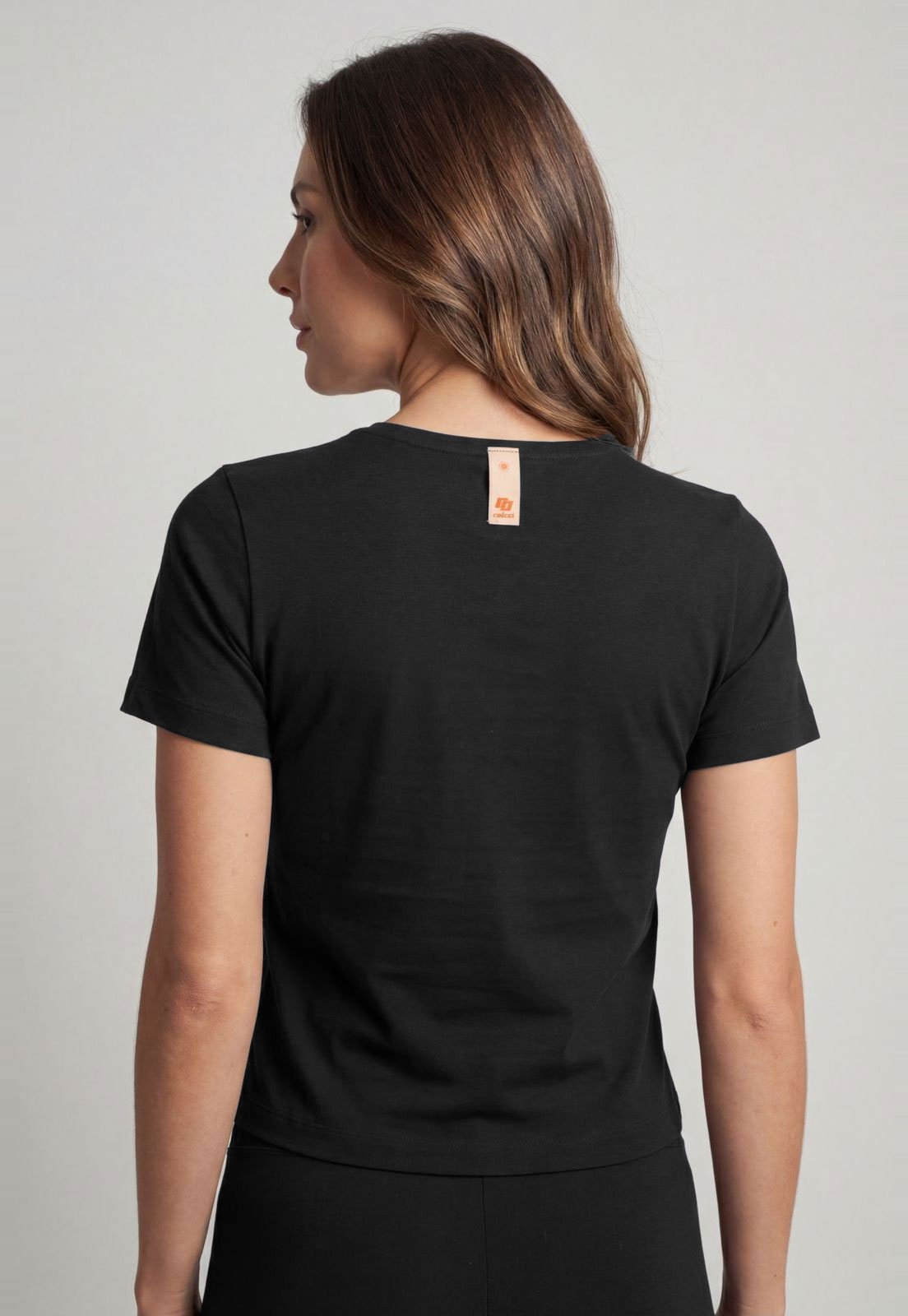 Vista 3 Camiseta Feminina Colcci Logo Preta preto Colcci preto