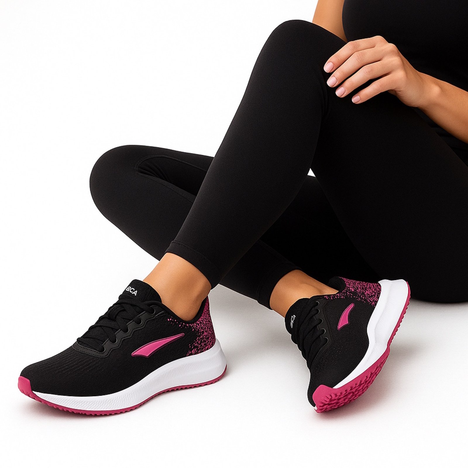Vista 3 Kit 2 Pares Tenis Feminino Academia Caminhada Confortável Treino Leve e + Relógio Yes Basic branco/preto Yes Basic branco/preto