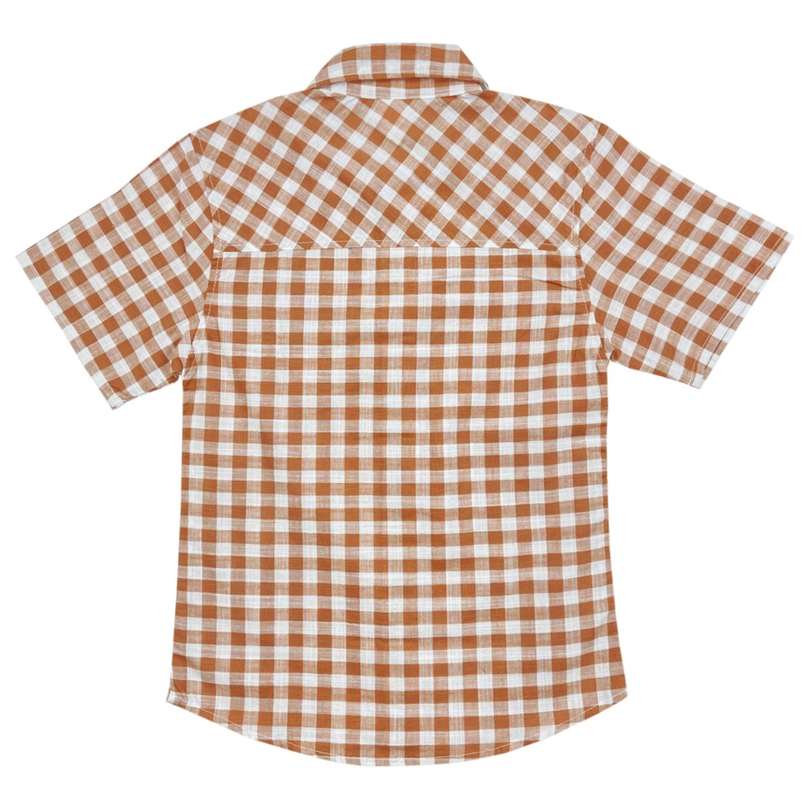 Vista 3 Infantil - Camisa Juvenil Look Jeans Xadrez Laranja caramelo Look Jeans caramelo