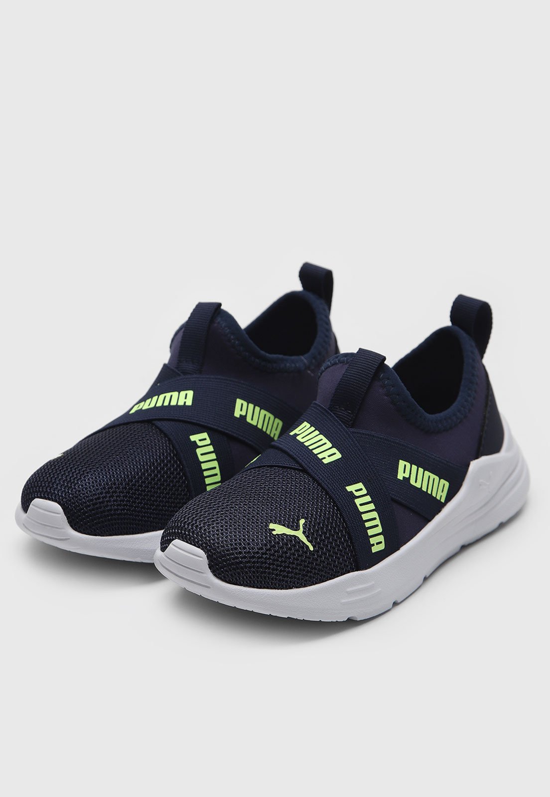 Infantil - Tênis Slip On Puma Wired Run Azul-Marinho
