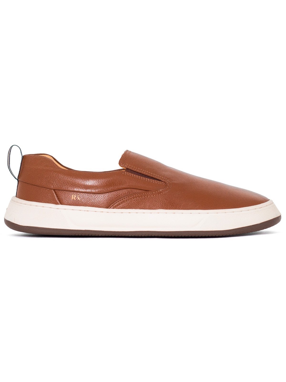 Tênis Slip On Reserva RSV Go Asher Slip Couro Confortável Masculino Marrom Mogno