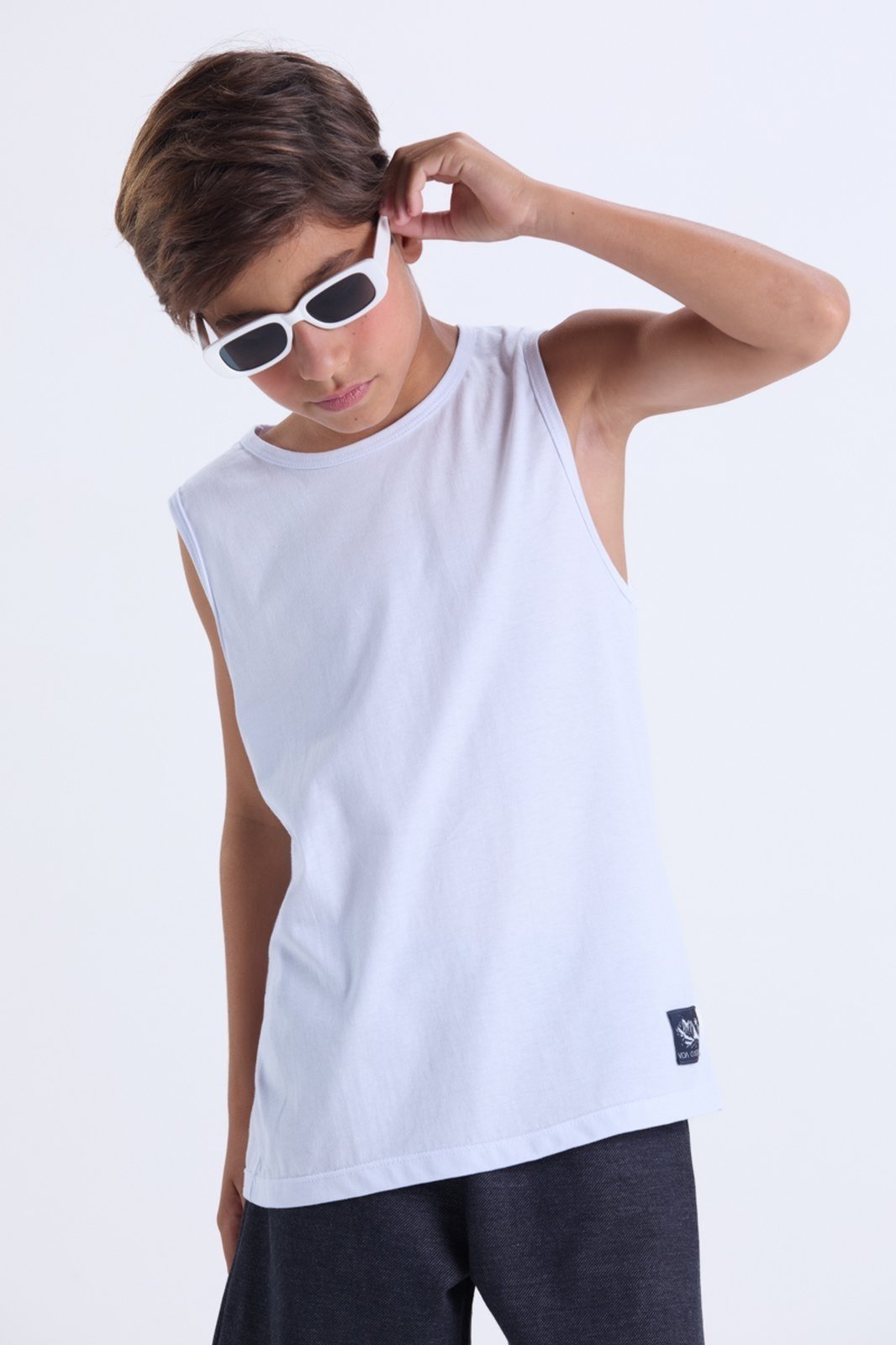 Vista 3 Infantil - Conjunto Masculino de Verão Regata Casual VIDA COSTEIRA verde VIDA COSTEIRA verde