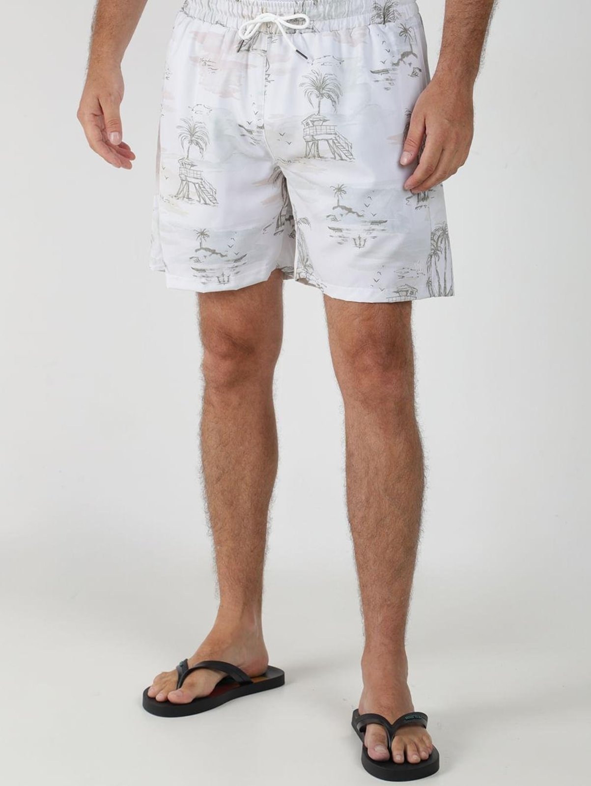 Calção Full Print Aquarela Masculino BRANCO
