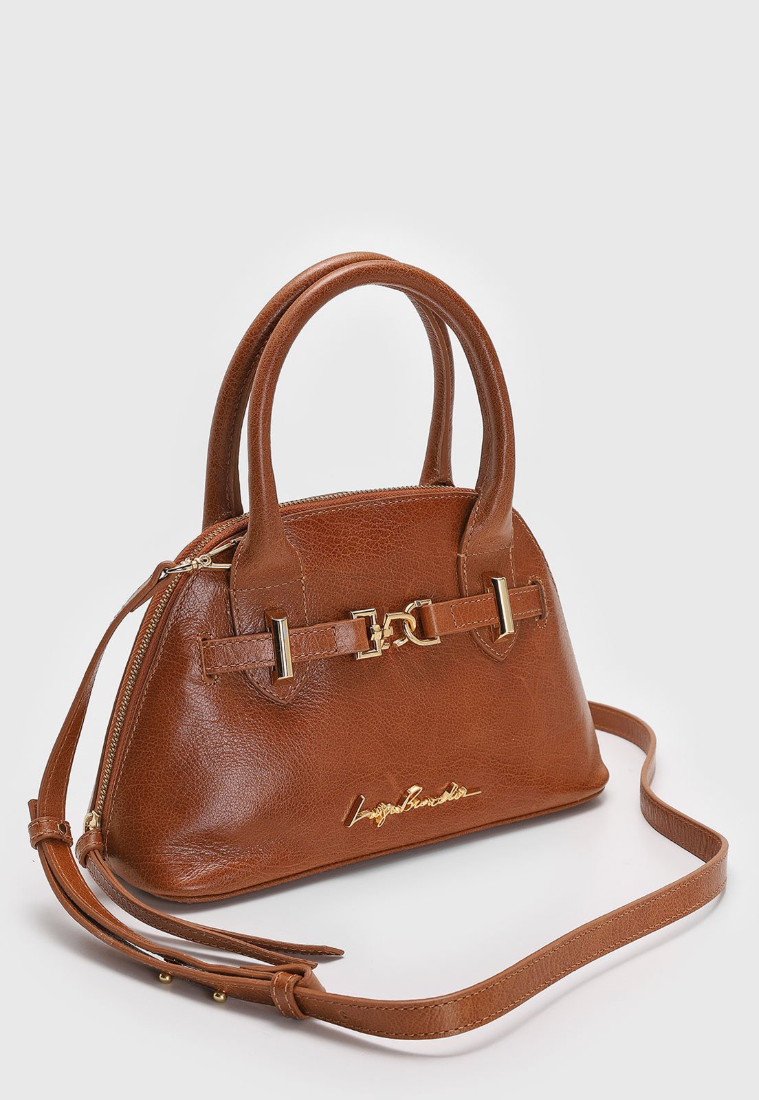 Vista 3 Bolsa Luiza Barcelos Tiracolo Alça dupla caramelo caramelo