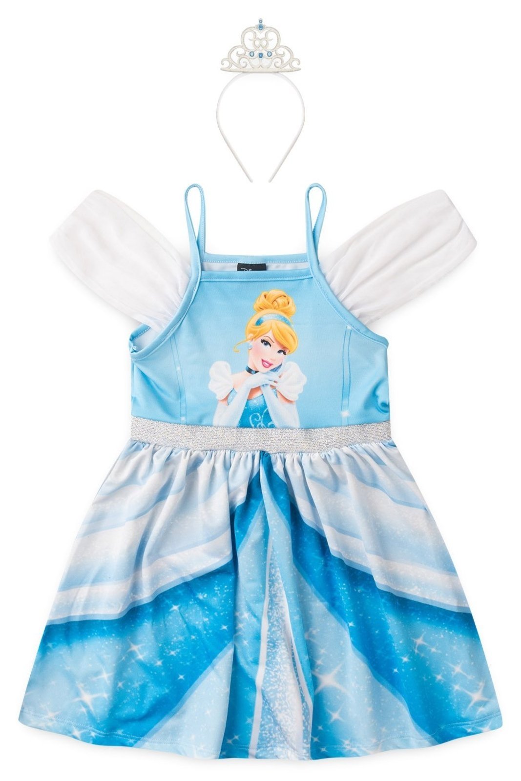 Infantil – Vestido Disney Cinderela com Tiara Azul
