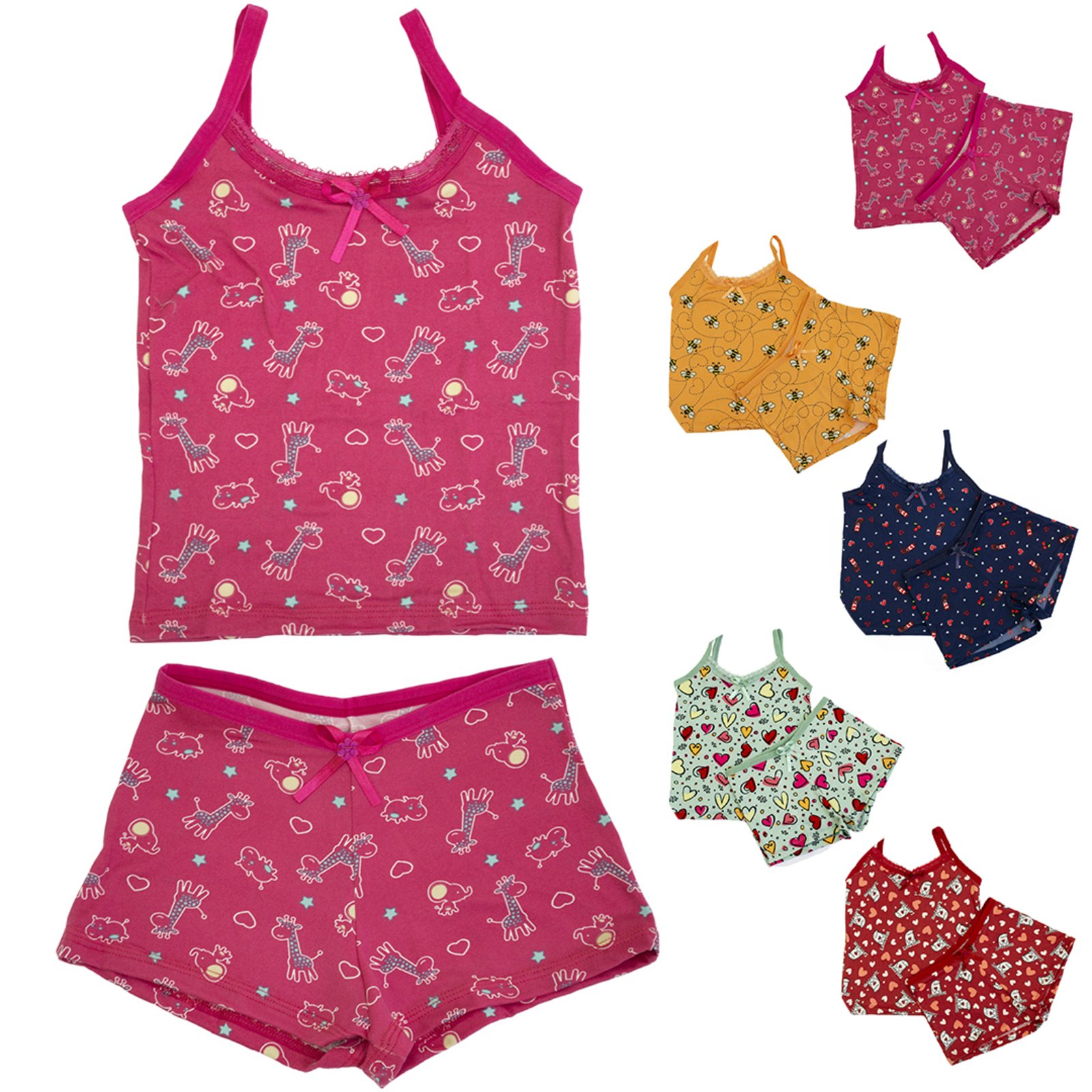 Vista 2 Infantil - Kit 5 Camisetes Gabi Lingerie Infantis Tecido Suede Leve Confortável Modelagem Perfeita Estampas Lindas multicolorido Gabi Lingerie multicolorido