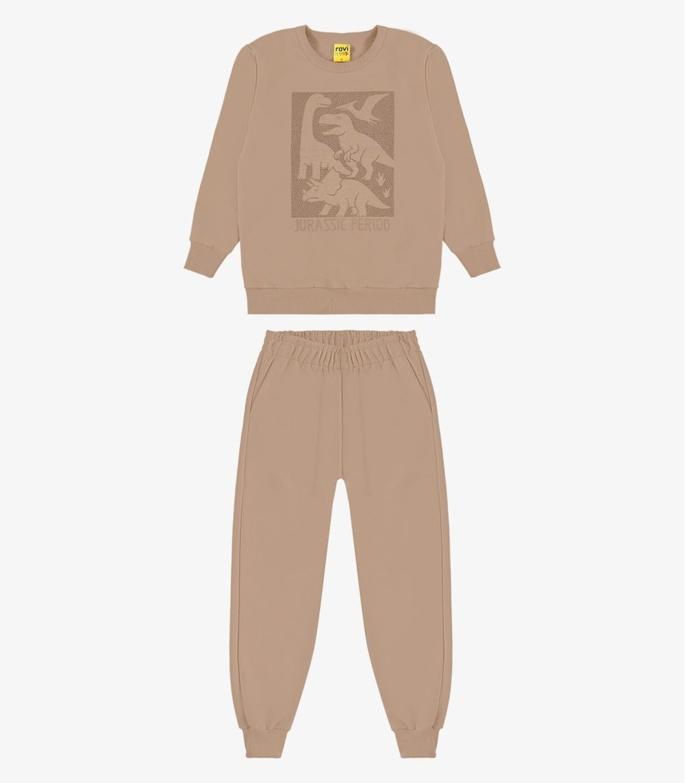 Infantil - Conjunto Moletom Blusão e Calça Rovi Marrom