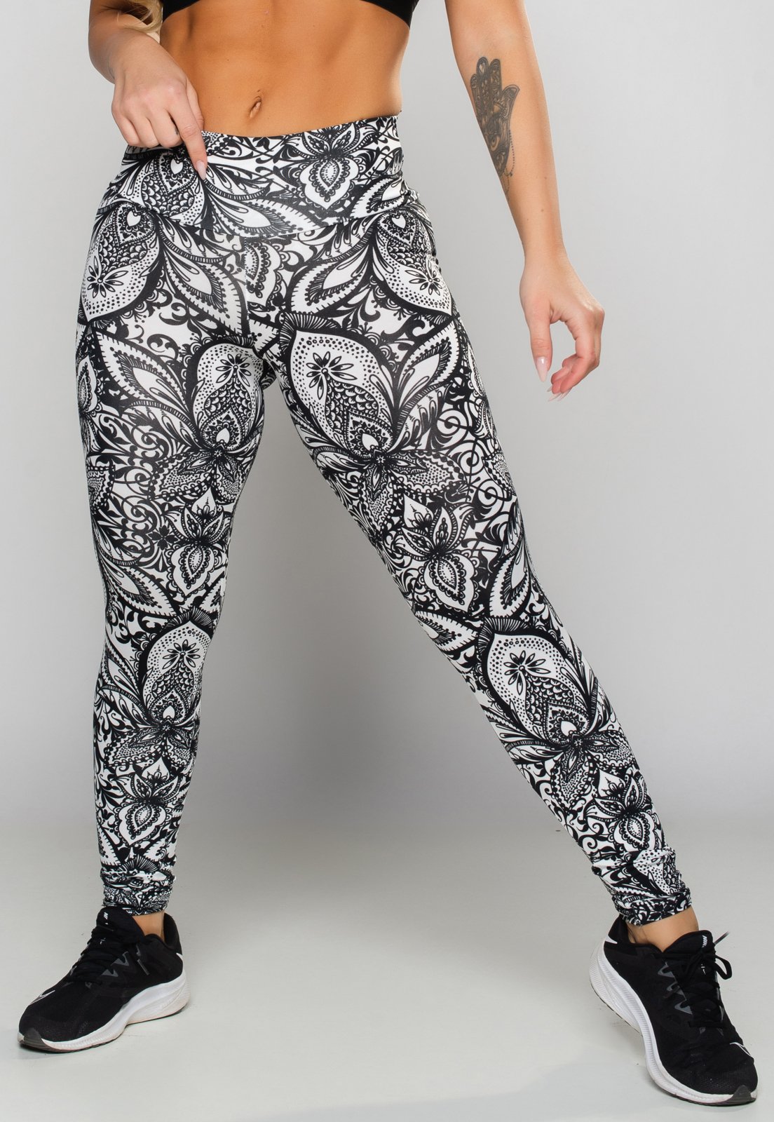 Calça Empina Bumbum MVB Modas Suplex Estampada Cintura Alta Mandala