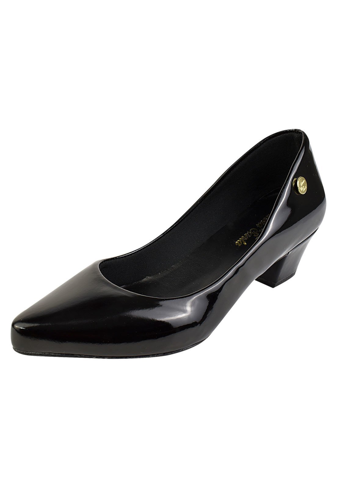Scarpin Donna Santa Bico Fino Salto Baixo Preto