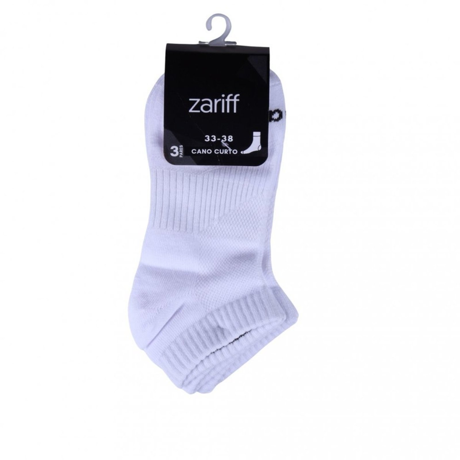 Kit 3 Pares de Meia Cano Curto Zariff 21727 Zariff Branco