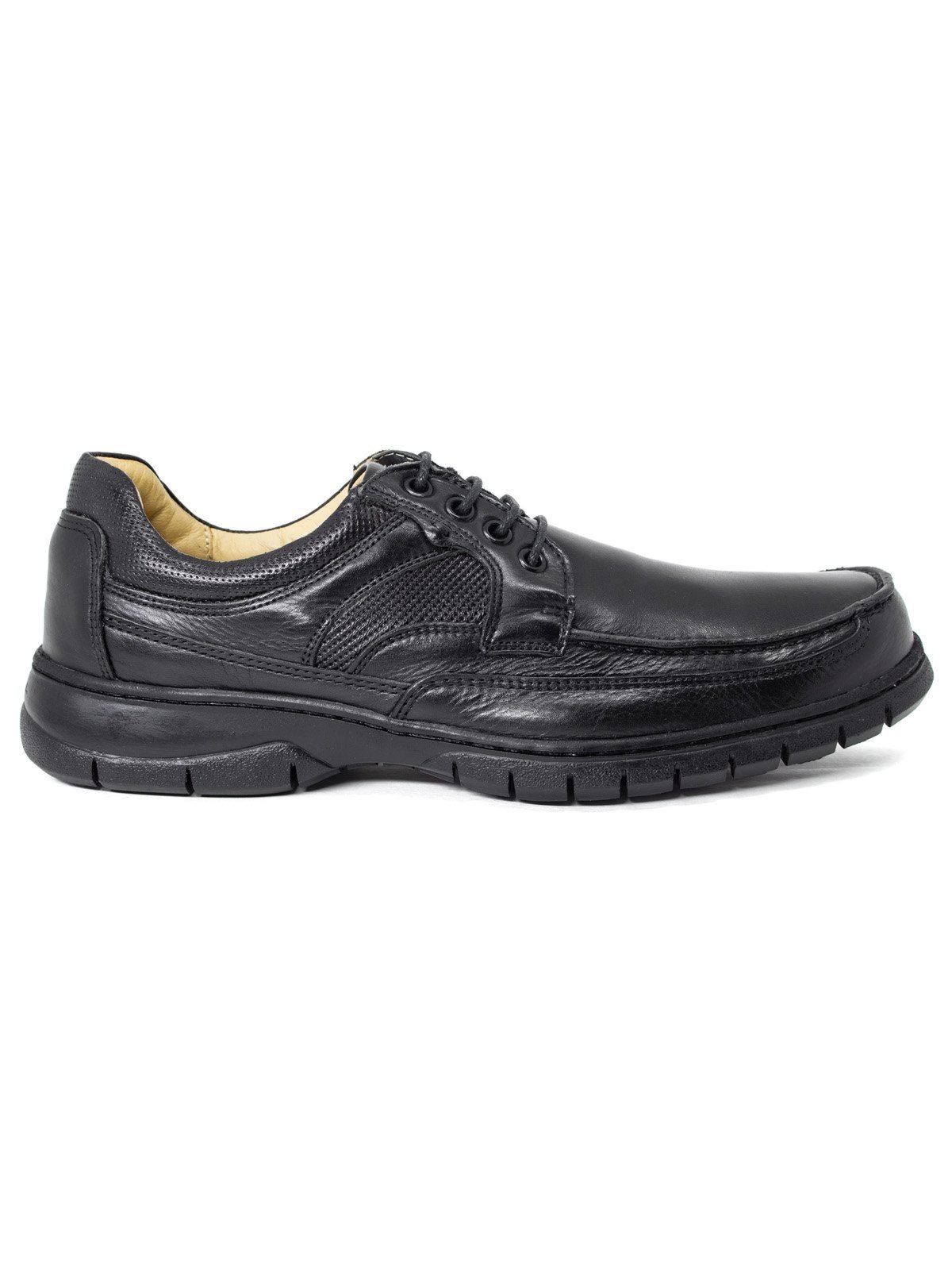 Sapato Anatomic Gel 360 Plus Couro com Cadarço Preto