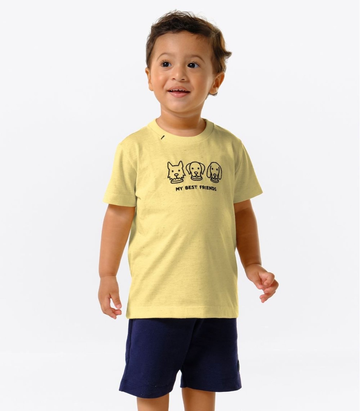 Infantil - Conjunto Camiseta Com Bermuda Trick Nick Amarelo
