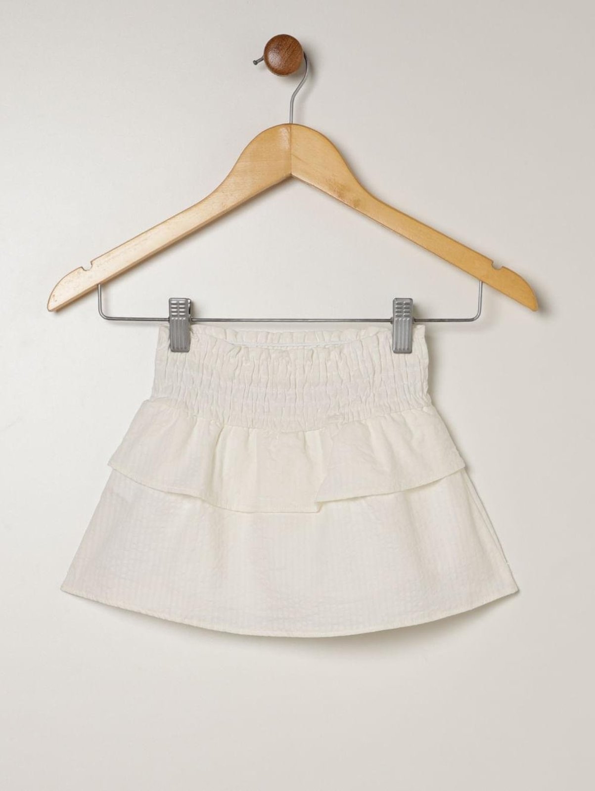 Infantil - Saia Lastex Com Babado Para Menina - OFF WHITE