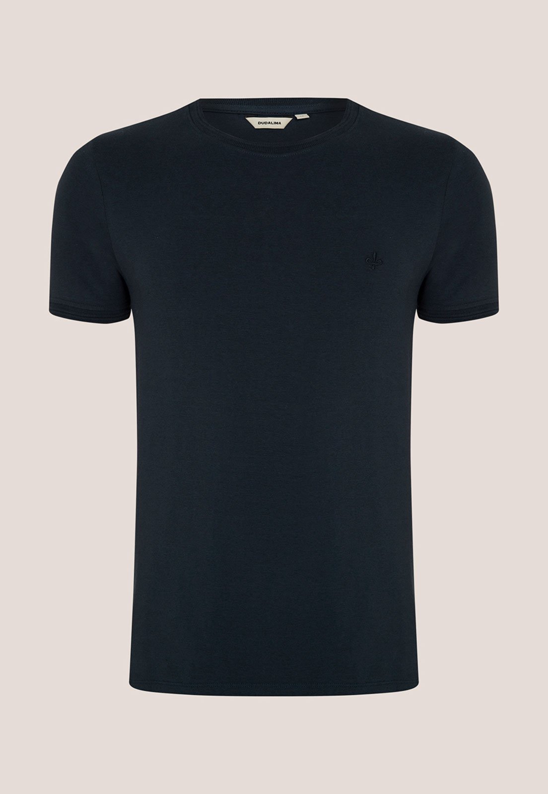 Camiseta Masculina Dudalina Logo Bordado Azul-marinho