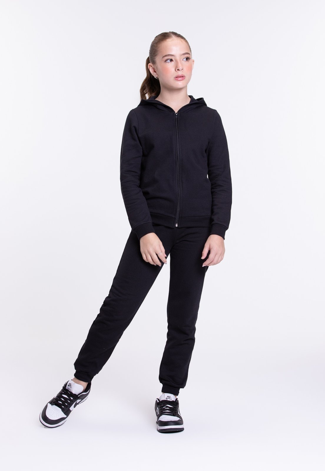 Vista 2 Infantil - Conjunto Moletom Capuz e Zíper VIDA COSTEIRA lilás VIDA COSTEIRA lilás
