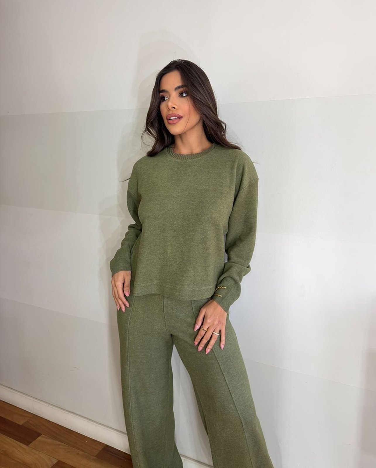 Conjunto Fem Trico 90649 - 90650 Verde 206oz