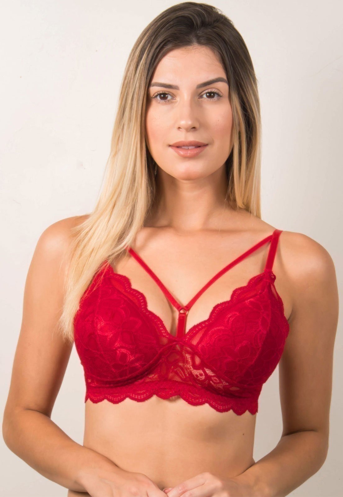 Soutien Serra e Mar Modas Strappy com Bojo Silvana Vermelho