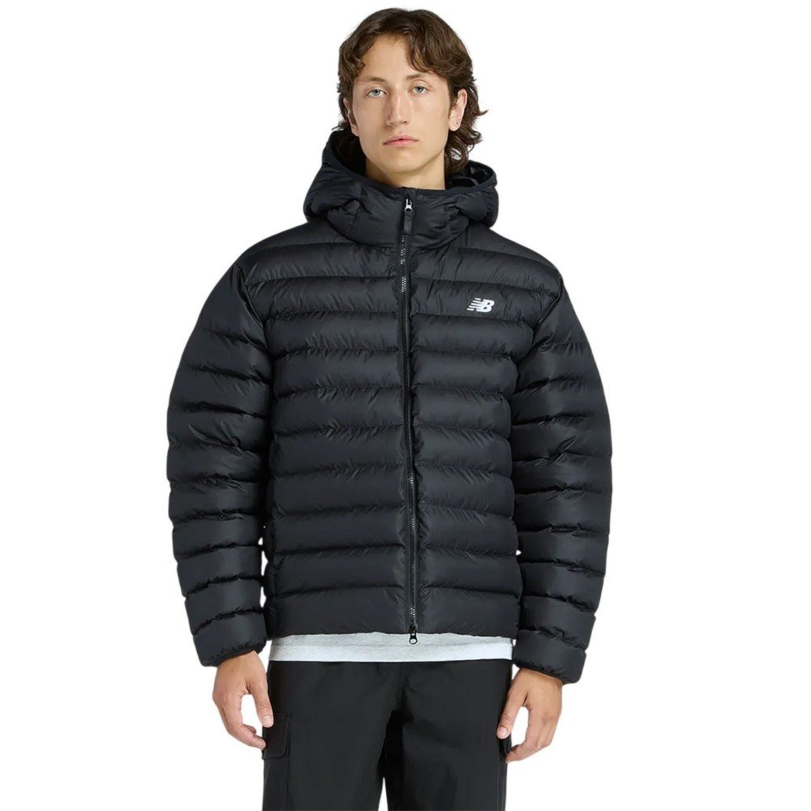 Jaqueta New Balance Hooded Puffer Preta Masculina New Balance Preto