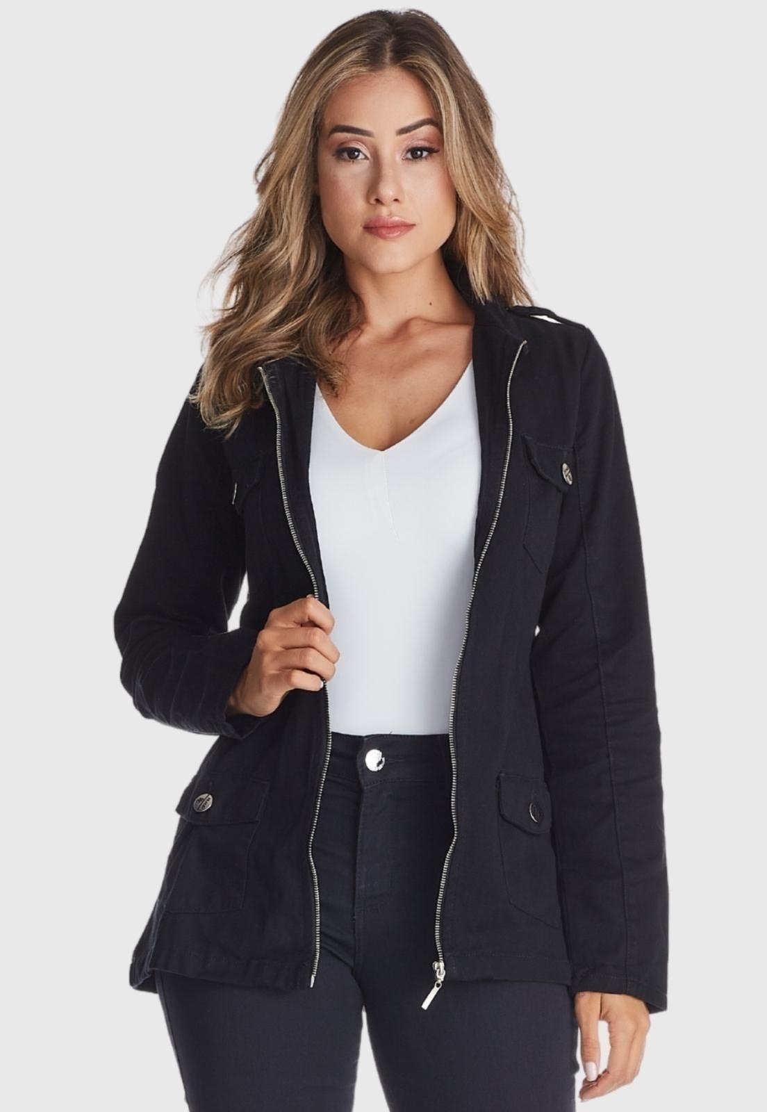 Jaqueta Jeans HNO Jeans Premium Preto