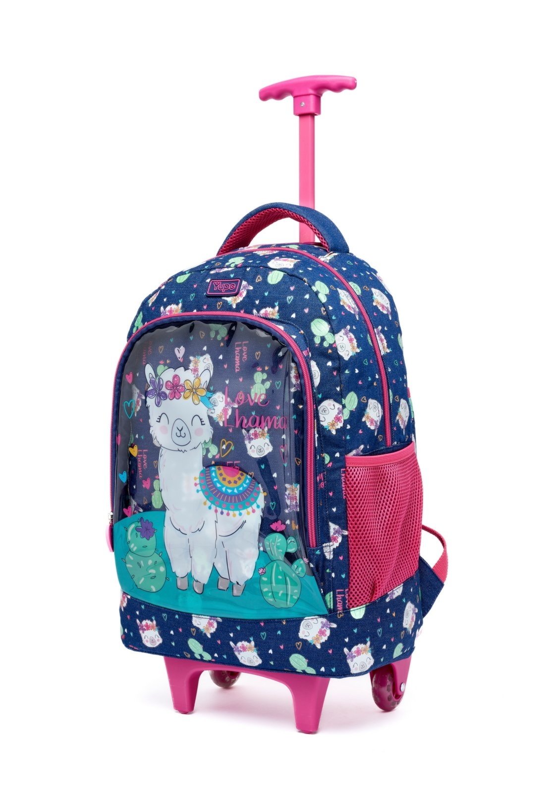 Vista 3 Infantil - kit Mochila Rodinha Yupe Lancheira Estojo Menina Espaçosa Reforçada Espaçosa estampado YUPE estampado