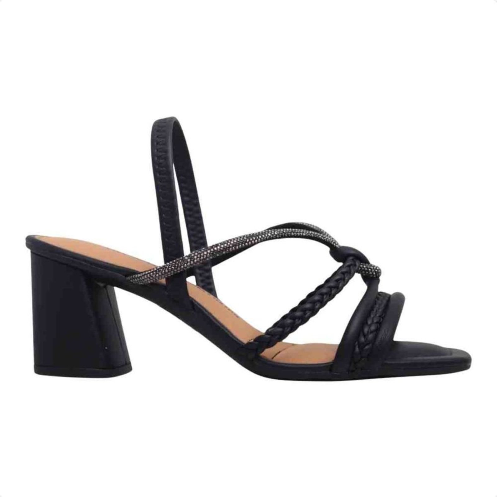 Sandalia Feminino Salto Médio Grosso Dakota Preto