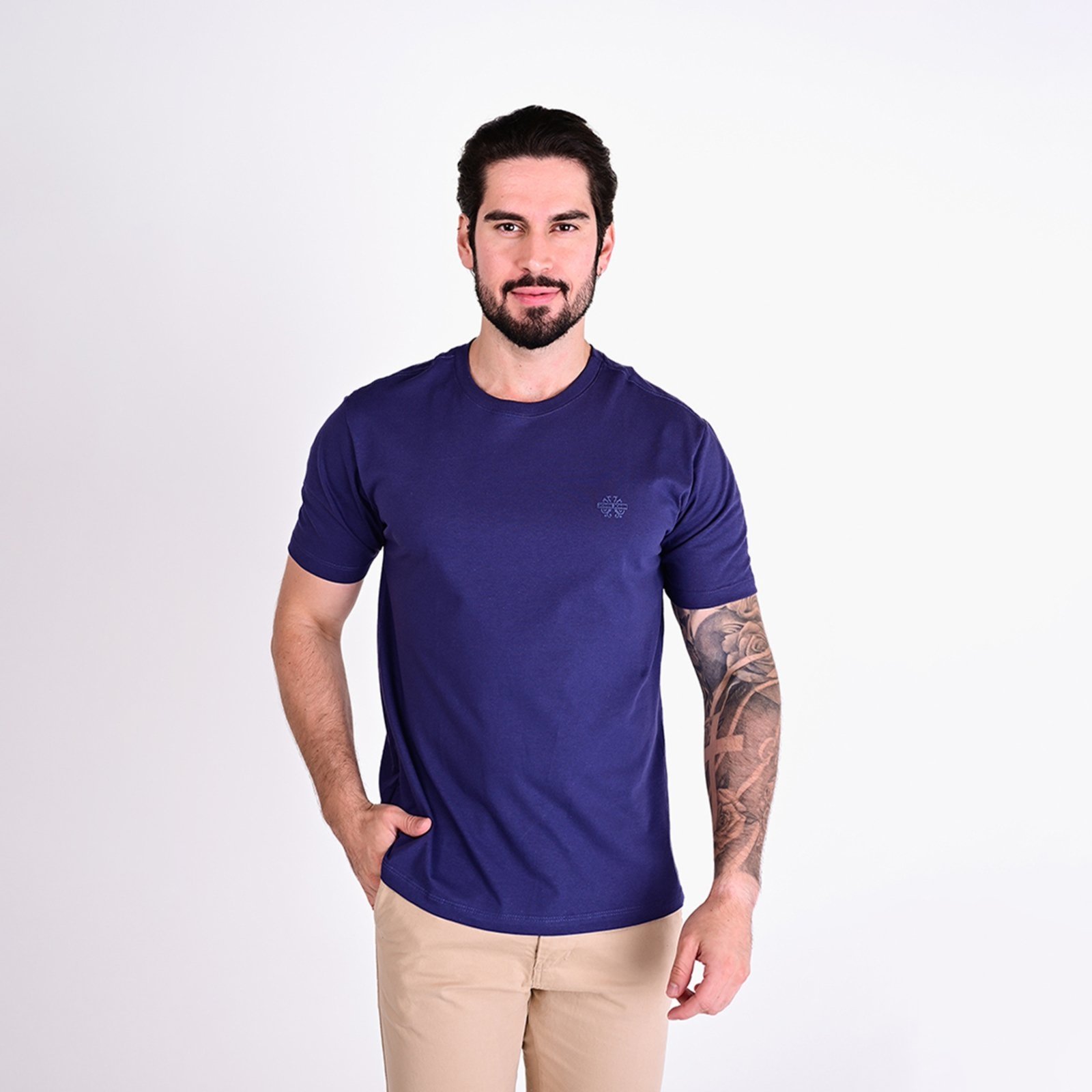 Vista 2 Camiseta John John Básica Marinho Jonh John azul marinho Jonh John azul marinho