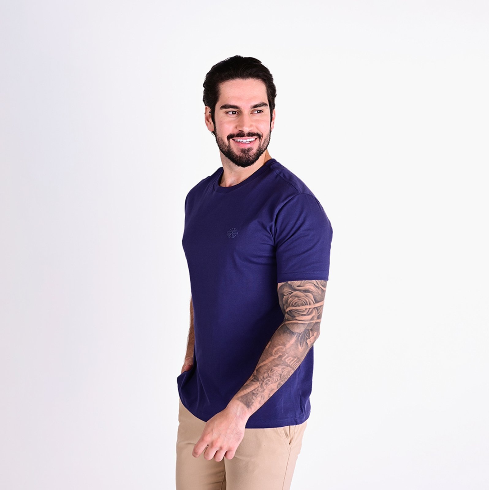 Vista 3 Camiseta John John Básica Marinho Jonh John azul marinho Jonh John azul marinho
