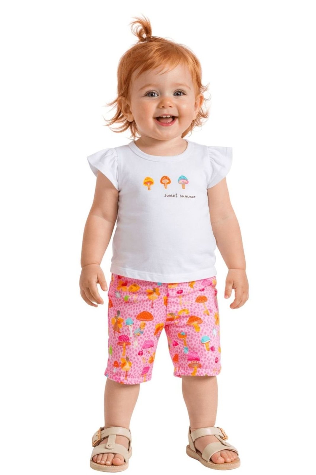 Infantil - Conjunto Menina Bosque das Fadas Alphabeto Rosa Branco