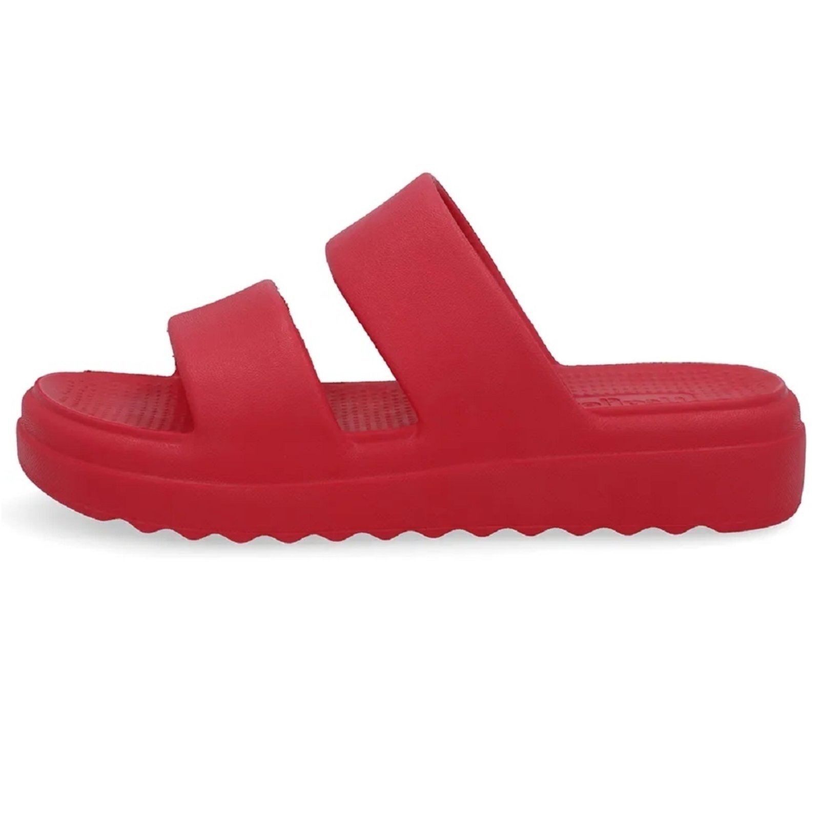 Chinelo Usaflex Slide Poofy Tiras Vermelho
