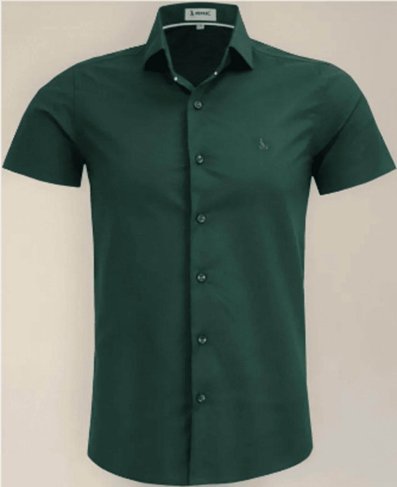 Camisa Social Amil Slim Com elastano Talks Macia Manga Curta Verde