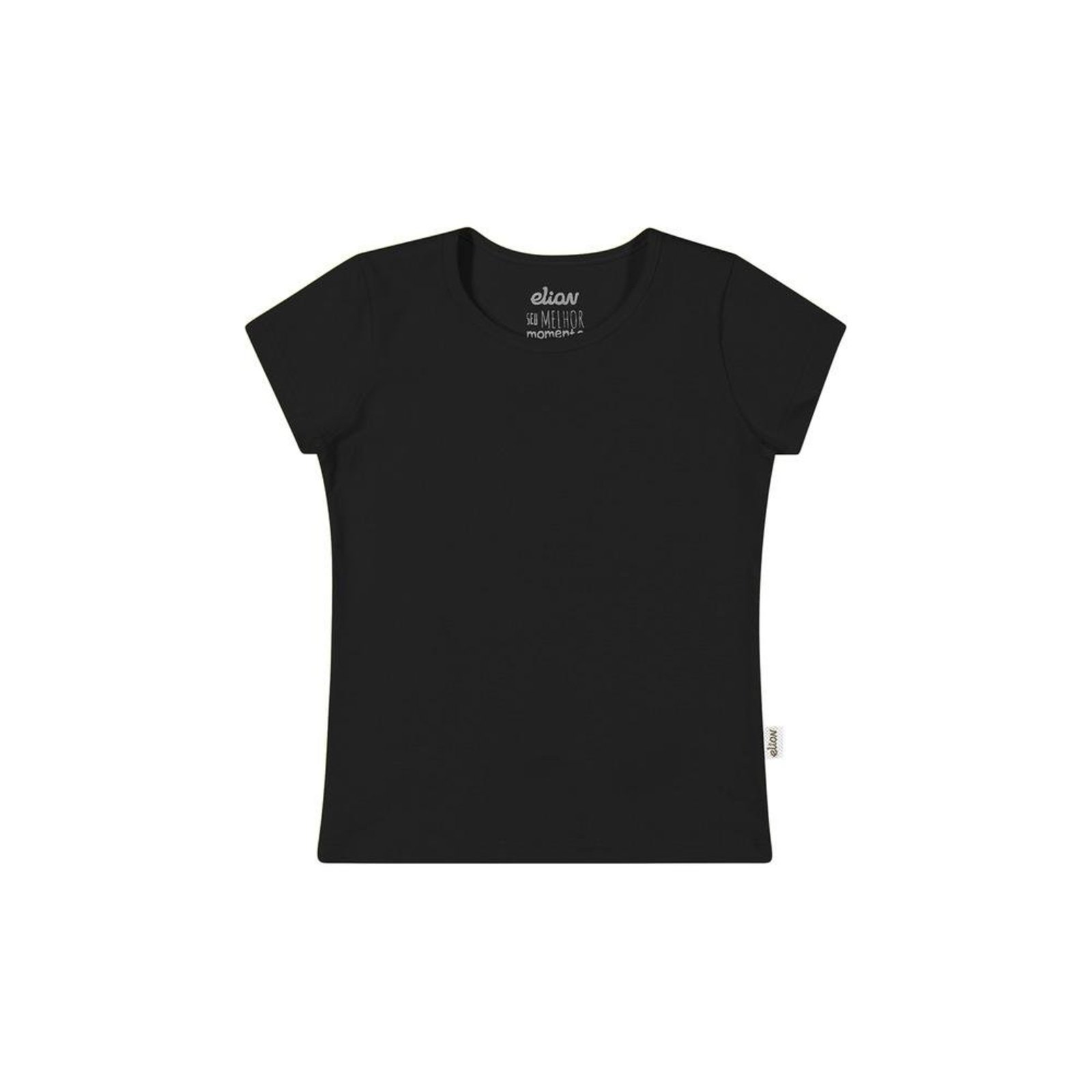 Infantil - Camiseta Básica Algodão Manga Curta Elian Preto 1 Preto