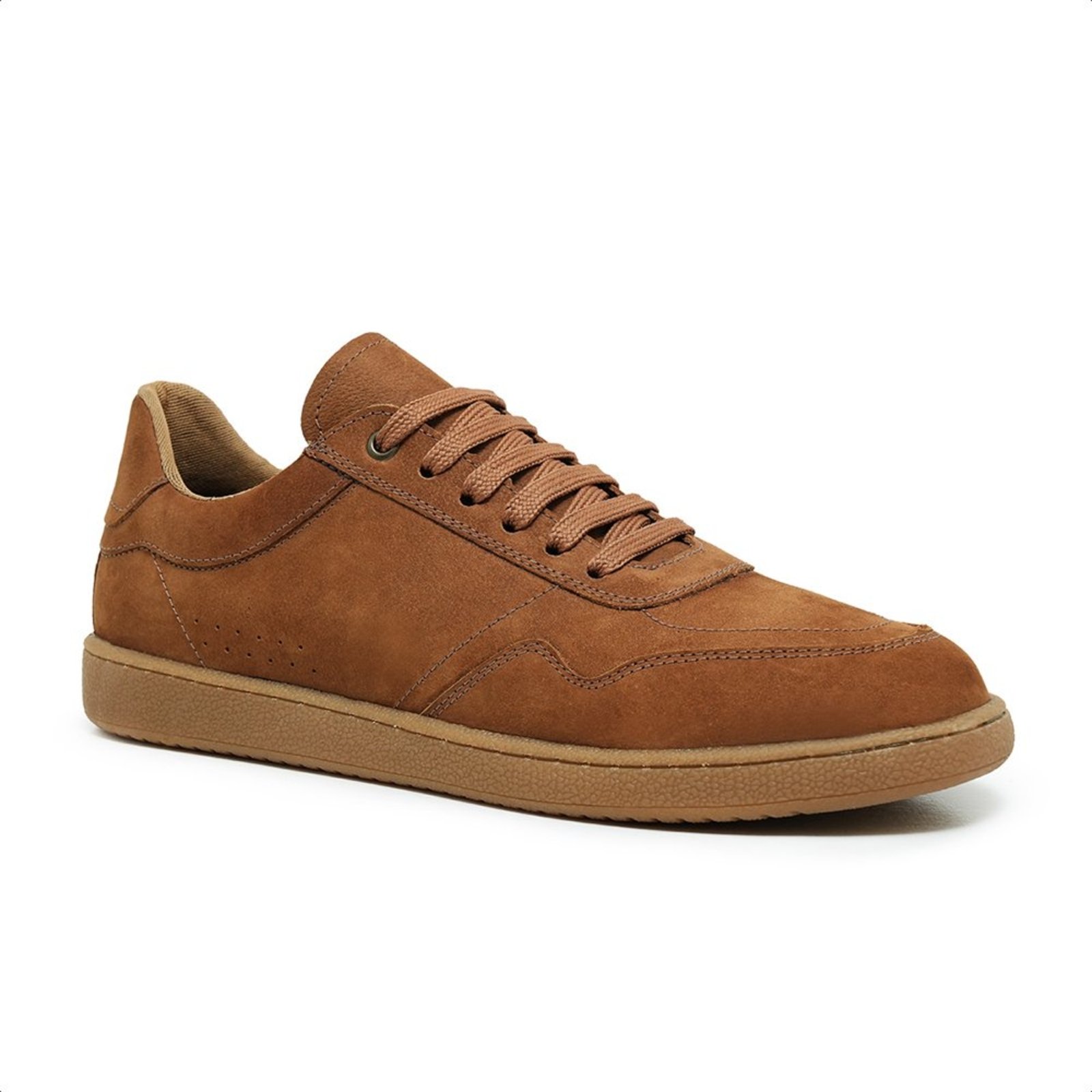 Tênis Casual Masculino Malbork Couro Caramelo