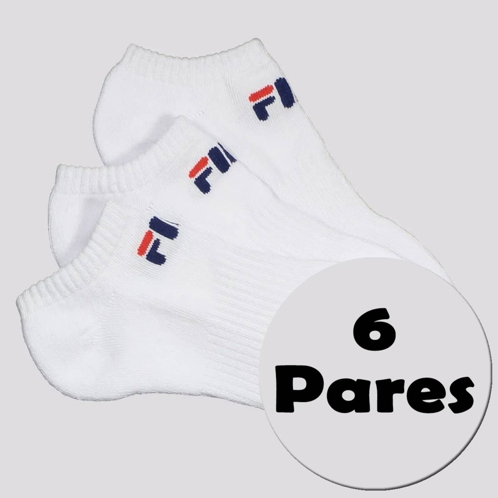 Vista 2 Kit Meia Fila 6 Pares Cano Curto preto Fila preto