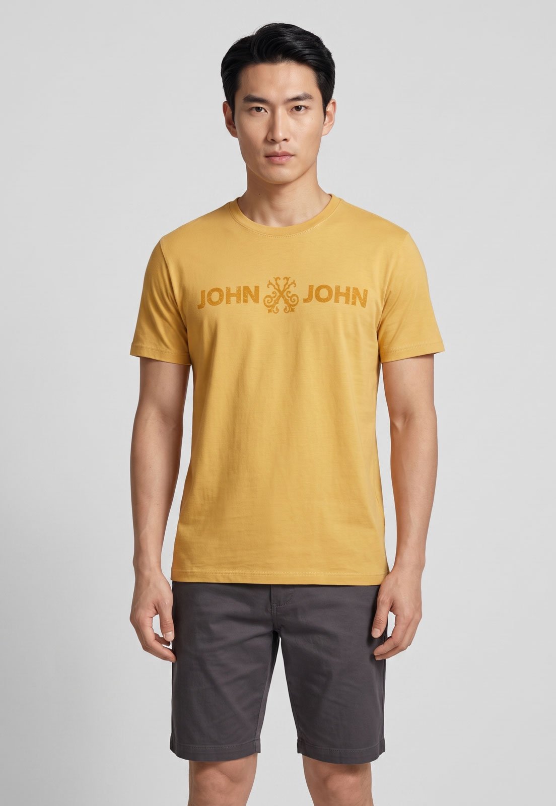 Camiseta Masculina John John Logo Amarela
