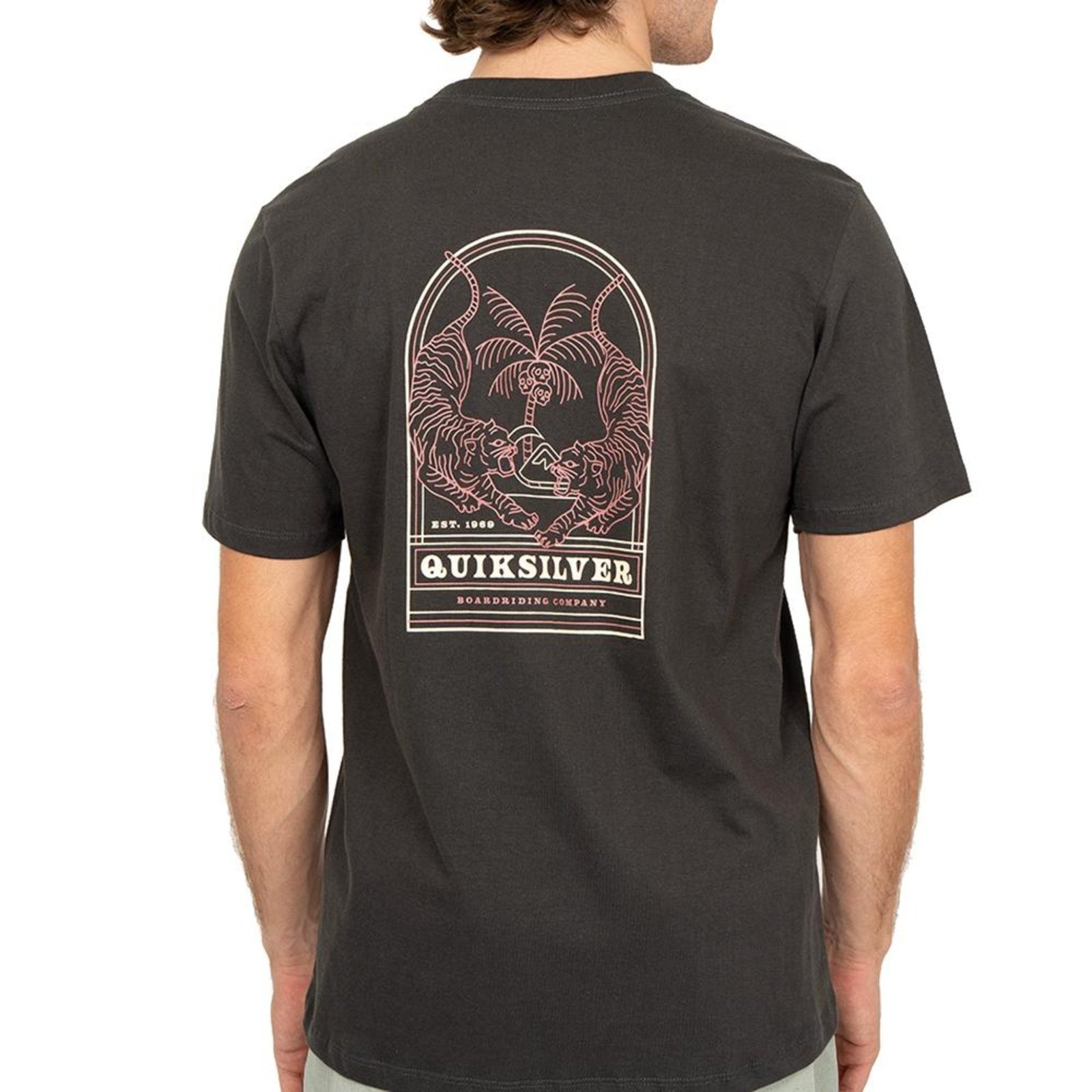 Camiseta Quiksilver Tiger SM26 Masculina Cinza Escuro