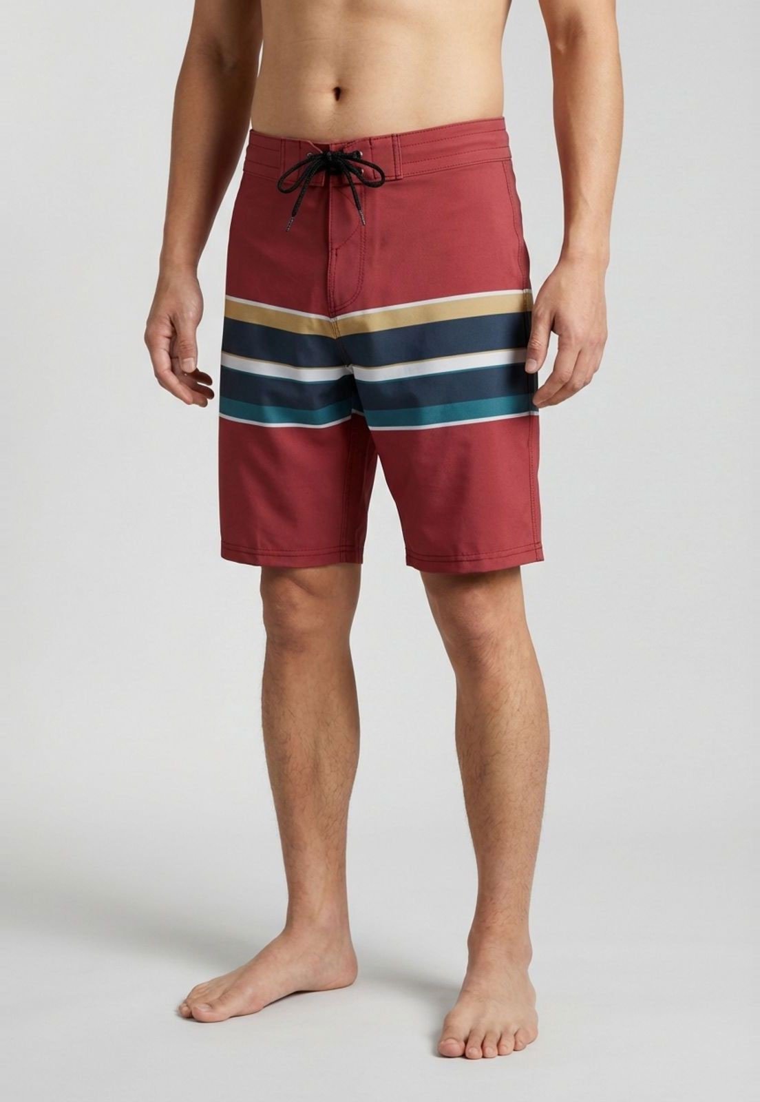 Boardshort Masculino Vissla Freelap Listrado Vermelho