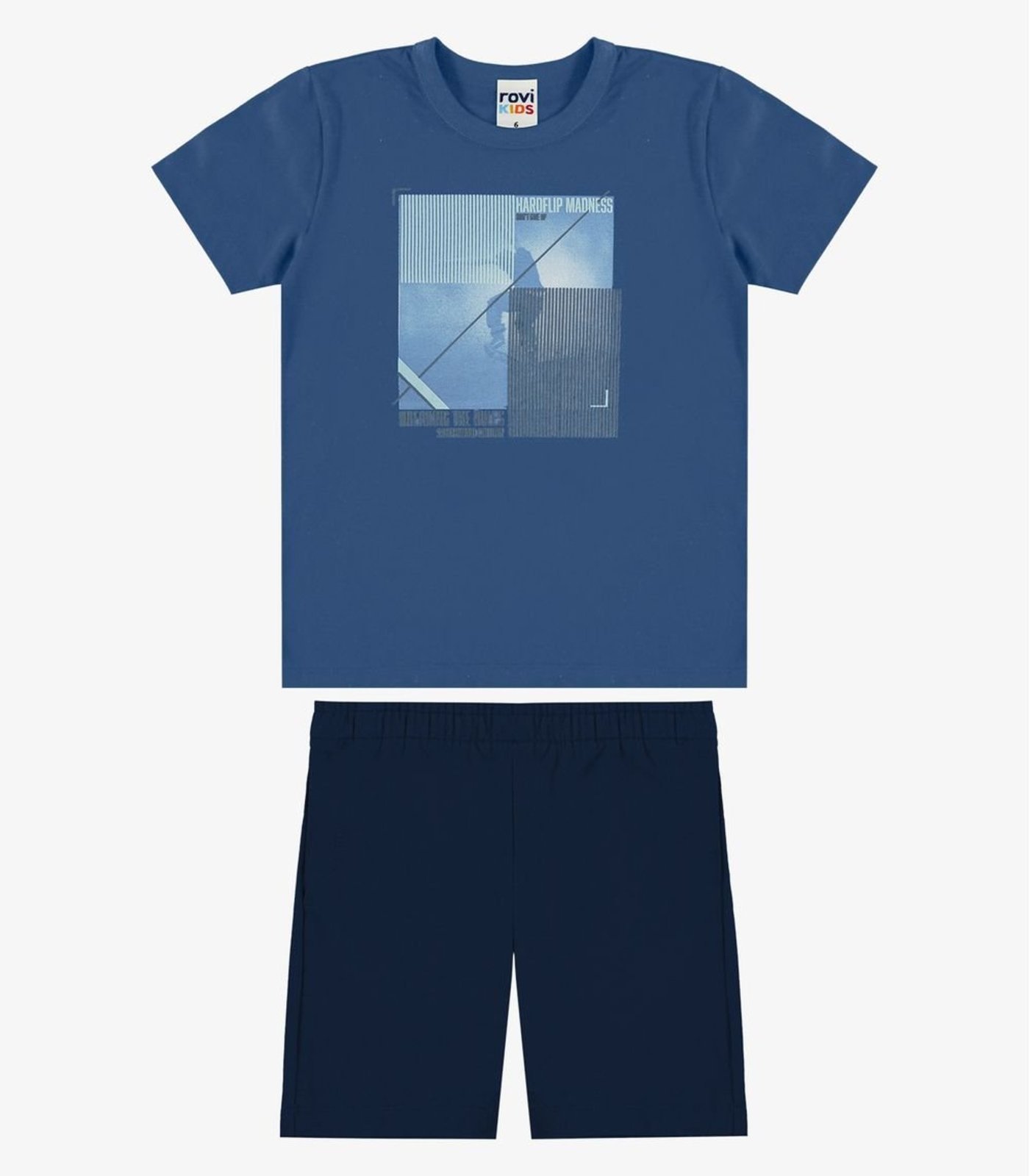 Infantil - Conjunto Camiseta Com Bermuda Rovi Azul