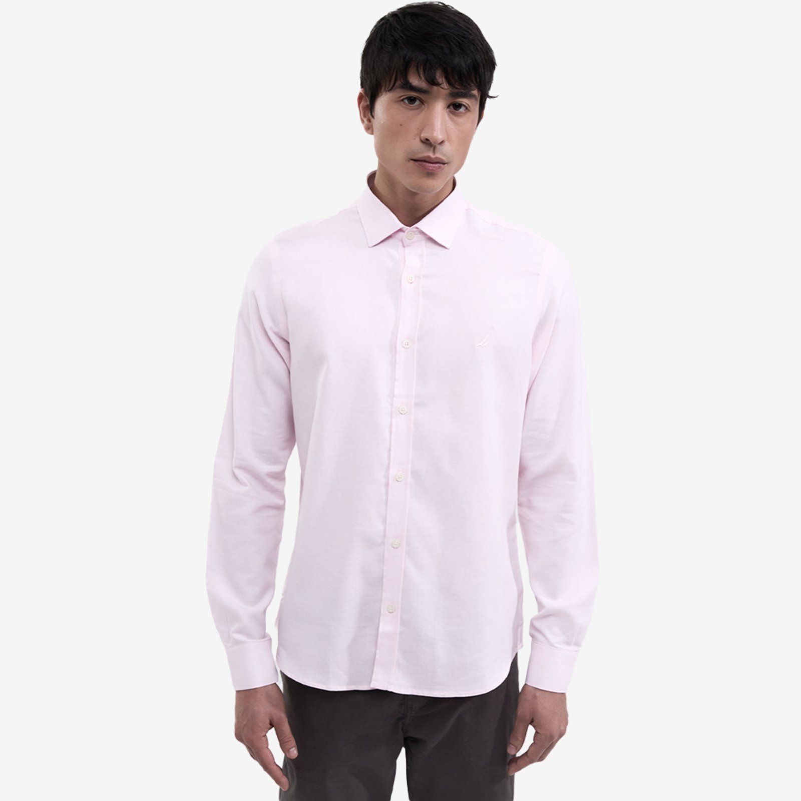 Camisa Nautica Manga Longa Oxford Rosa Claro