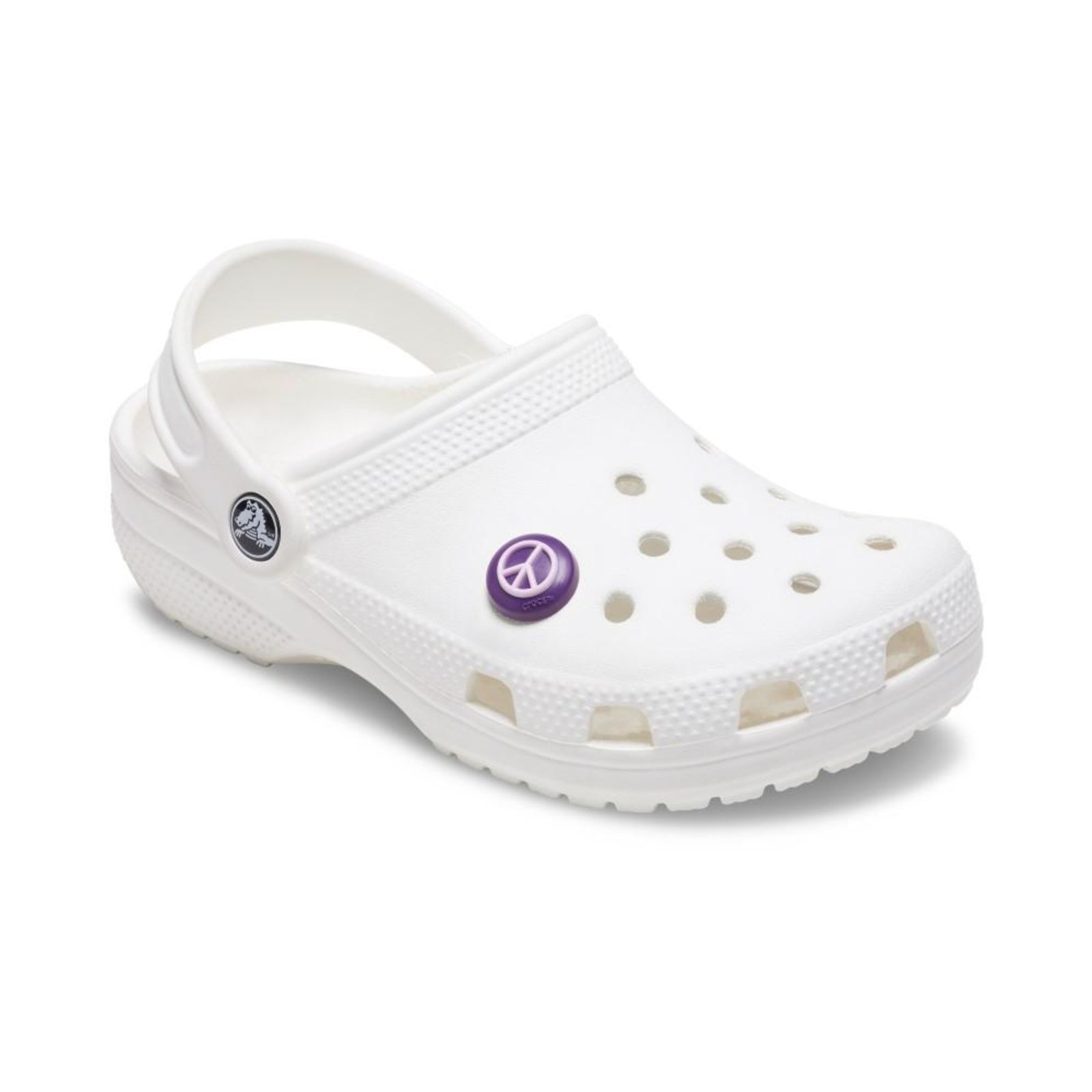 Vista 3 Infantil - Jibbitz™ Sinal da Paz Roxo e Rosa Branco Crocs branco rosa