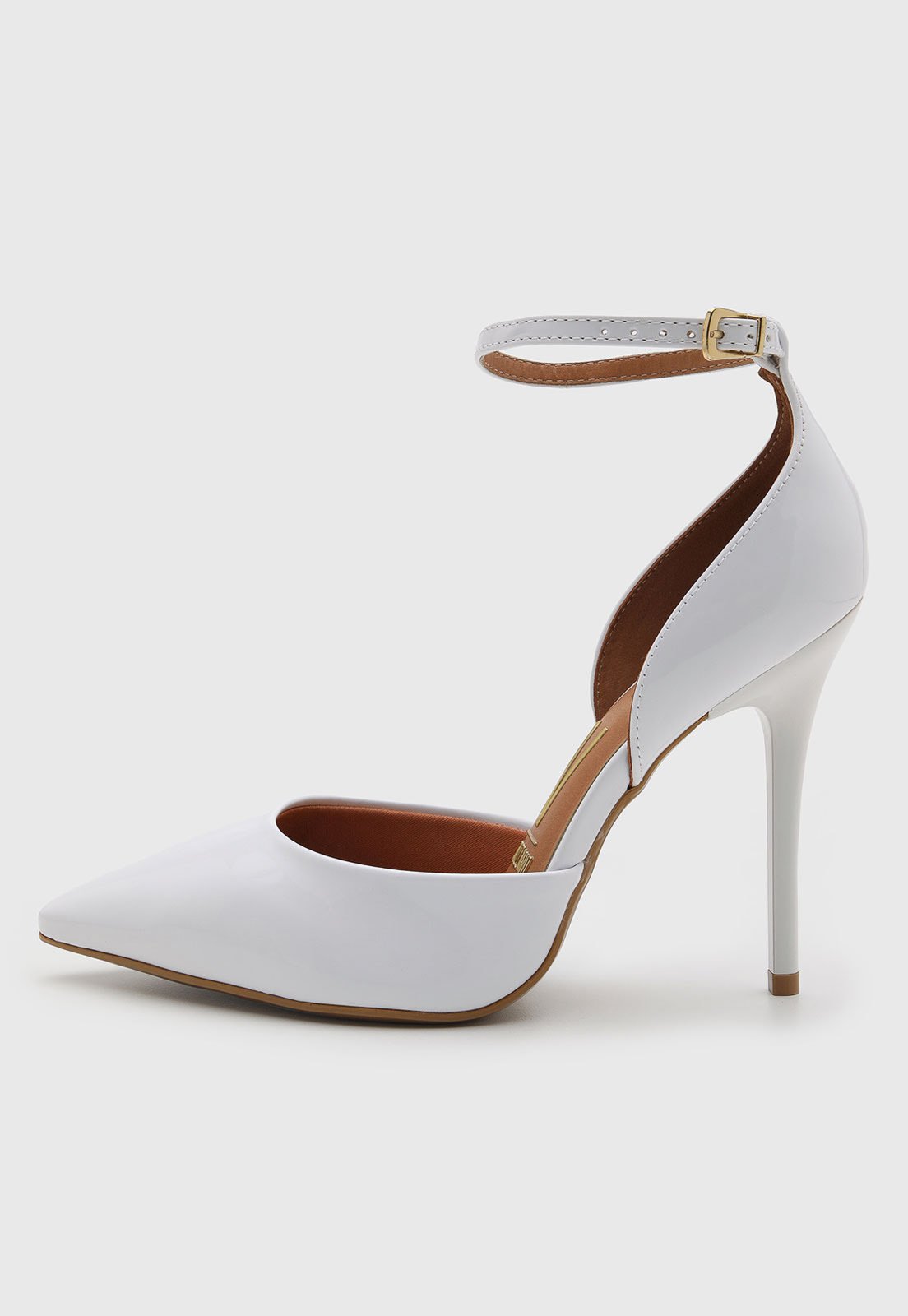 Vista 2 Scarpin Feminino Vizzano Salto Fino Tira Tornozelo Branca branco VIZZANO branco