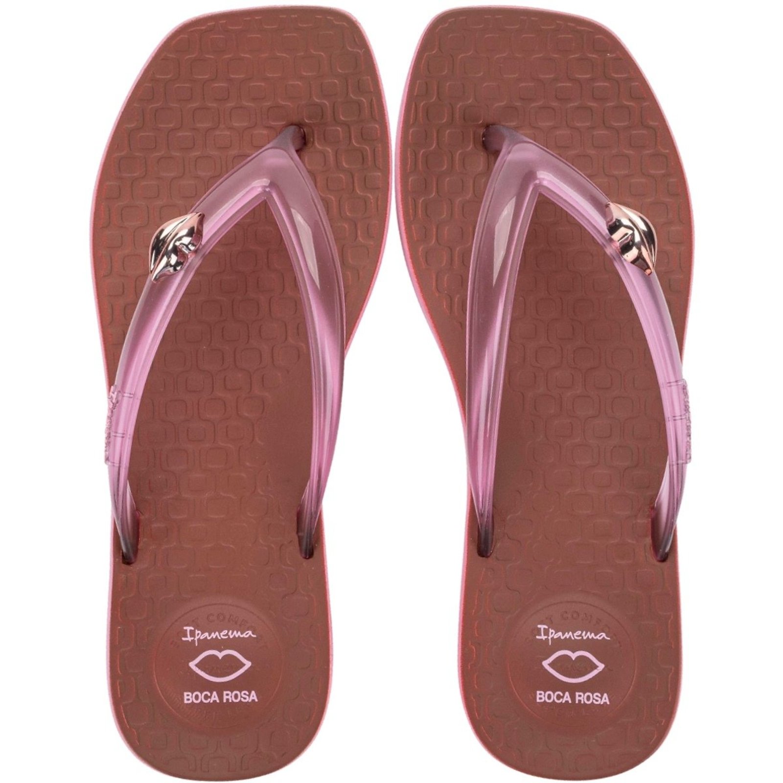 Chinelo de Dedo Ipanema Pluma Boca Rosa Feminino