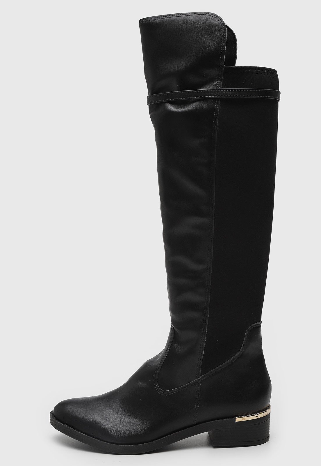 Vista 2 Bota Feminina cê Cano Alto Preta BEBECÊ preto BEBECÊ preto